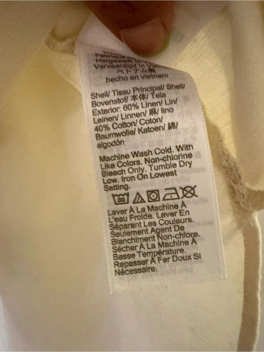 J. Crew Sleeveless Linen Blend Tunic Top Cream Medium